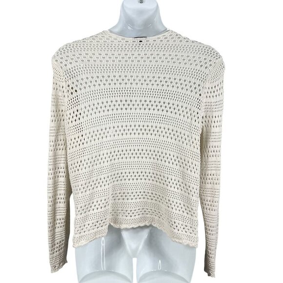 Torrid Womens 3X Crochet Knit Bone Cardigan Tie Front 100% Cotton Cottagecore - Picture 7 of 15